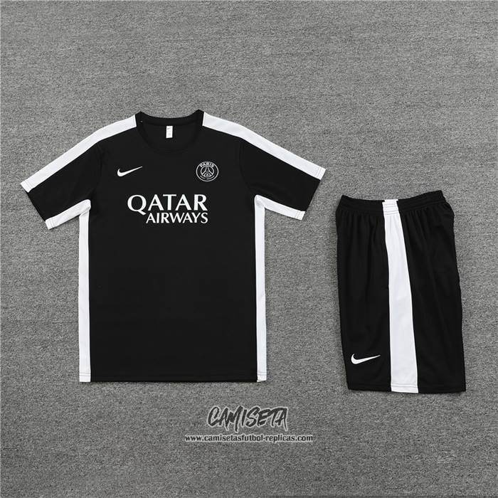 Chandal del Paris Saint-Germain 2023-2024 Manga Corta Negro - Pantalon Corto